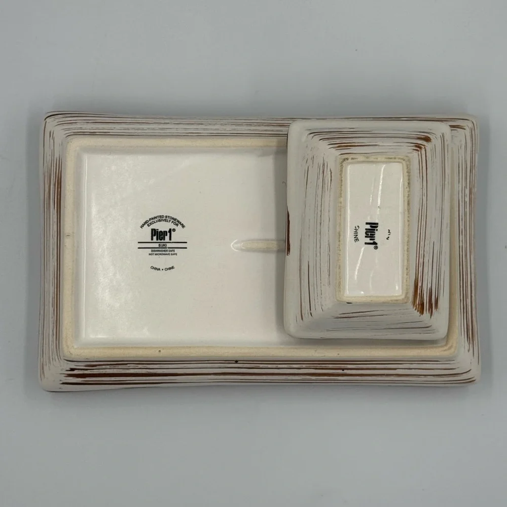 Vintage Pier 1 Ceramic “Suki” Sushi Serving Set for 2